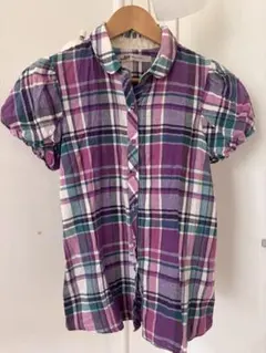 Ray BEAMS チェック柄 半袖シャツ パフスリーブのサムネイル