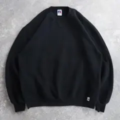 美品 90s USA製 ラッセル ブラック スウェット 無地黒 Lのサムネイル