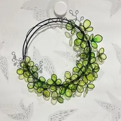 ワイヤークラフト ワイヤーアート ハンドメイド 四つ葉の幸運リース