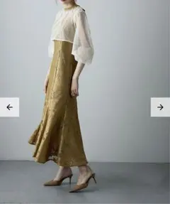 etoll. 3wayシフォンボレロ&レースキャミドレス 結婚式 ワンピース