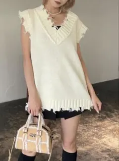 EMODA オーバークラッシュニットベスト