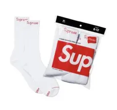 Supreme/Hanes Crew Socks White