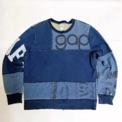 GAP パッチワーク スウェット トレーナー L