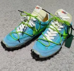 Off-White × Nike WaffleRacerVivid Sky