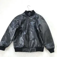 革ジャン　ブルゾン　ラムレザー 本革　ブラック ジップアップ ジャケット