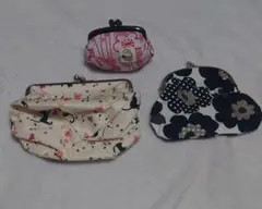 がま口 ポーチ 小銭入れ 小物入れ アニマル ねこ おんぷ 花柄 桜 かわいい