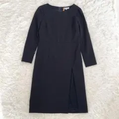 ナチュラルビューティベーシック ハートネックレース 切り替えワンピース