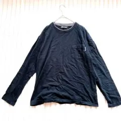 FIRST DOWN 長袖カットソー ロングTシャツ　M 黒　シンプル　ロゴのサムネイル