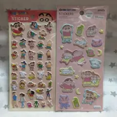 クレヨンしんちゃん☆ぷっくりステッカー☆ふわふわシール☆2枚セット☆新品未開封