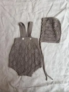 monbebe レース編みボンネットセット