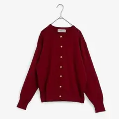 T495 TOSKANA カーディガン　長袖　赤　金ボタン　レトロ　羽織り物