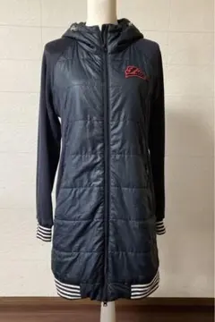 フィラ FG異素材sleeve 中綿入りZIPフーディワンピ黒