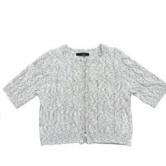 w closet ケーブル編みニット ダブルジップ