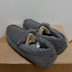 UGG グレー スエード ファー付きスリッポン　28cm