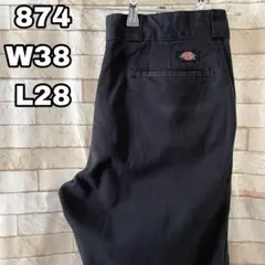 ディッキーズ 874 ワークパンツ 刺繍 黒 ブラック 38×28