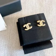 26B CHANEL ココマーク オーバル ピアス ブラック ゴールド - メルカリ