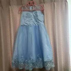 ライトブルー 刺繍ドレス 150サイズ