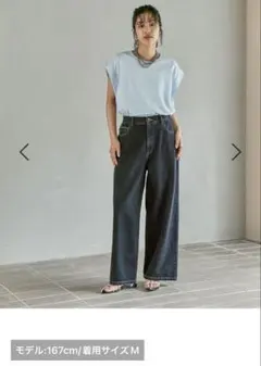 ワイドパンツExtreme stitch denim pants - メルカリ