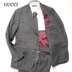 【現行☆極美品】GUCCI セットアップ グレンチェック GG グレー 52のサムネイル