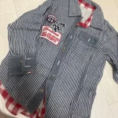 ストライプ柄長袖シャツ 120