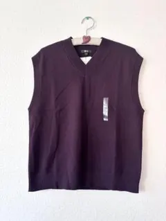 新品　ユニクロ　C ニットベスト 完売品　メンズL ワイン