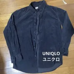 UNIQLO ブラック コーデュロイ 長袖シャツ