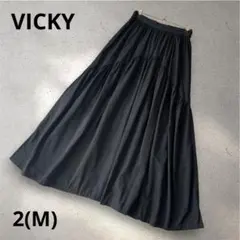 VICKY フレアロングスカート ギャザー ブラック 2(M) Aラインのサムネイル
