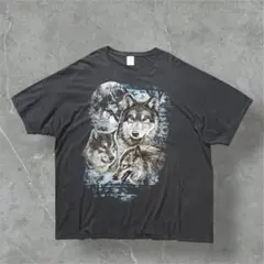 FRUIT OF THE LOOMアニマルアートTシャツ3XLウルフビックサイズ