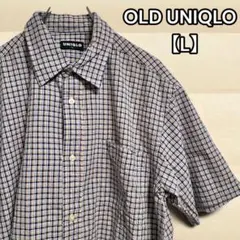 美品★OLDUNIQLO 半袖チェックシャツ 90s シアサッカー素材 L