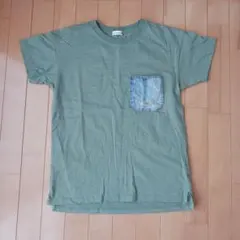 branshes★ブランシェス★デニムポケットTシャツ★160★カーキのサムネイル