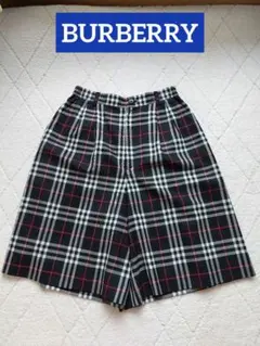 ✨美品✨バーバリーズ(M) ノバチェック キュロット ハーフパンツ ブラックのサムネイル