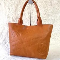 DAKOTA トートバッグ レザー ビッグロゴ キャメル A4収納可 肩掛け可