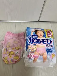 무니 워터 플레이 팬츠, 라지, 10팩, 핑크