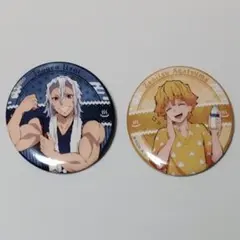 鬼滅の刃×極楽湯　缶バッチ　宇髄天元&我妻善逸