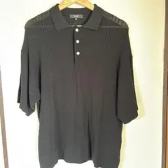 BEAMS HEART 半袖ニットポロシャツ S 黒のサムネイル