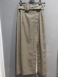 チェック柄タイトスカート（ブラウン系）