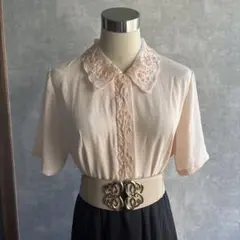 古着　ヴィンテージ お花刺繍　ブラウス　used ビンテージ　希少　レトロ