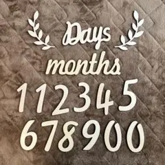 木製月齢フォト数字セット　16点