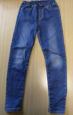 デニム スキニーパンツ 裏起毛 ゴムウエスト GU 140サイズ