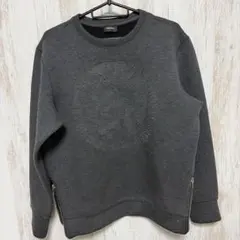 DIESEL グレー ロゴ刺繍 クルーネック トレーナー