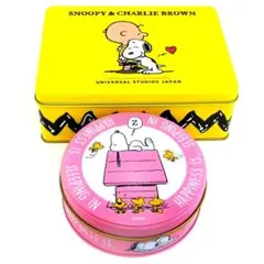 SNOOPY / スヌーピー ★ 缶 / （横長・丸）２点セット