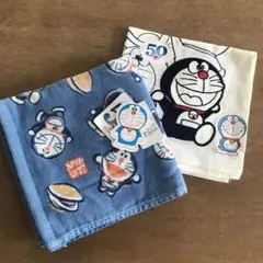 【新品】ドラえもん_50周年_ハンカチ_タオル_ガーゼ_2点セット