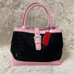 Roberta di Camerino　ハンドバッグ　ダブルハンドル　ピンク　黒