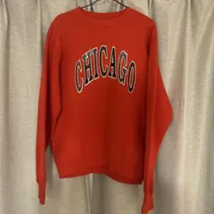 CHICAGOプリント 赤トレーナー 長袖のサムネイル
