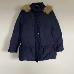 GU ダウンジャケット 150 ファー付き ネイビー 女の子