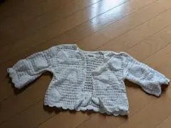 petit main レース編みカーディガン Sサイズ ホワイト
