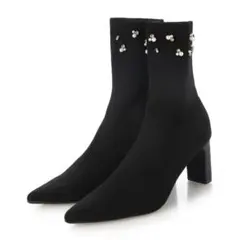 【再値下げ】ランダ RANDA ビジューデザインニットブーツ S ショートブーツ