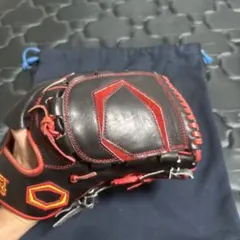 硬式用 野球グローブ ブラック×レッド
