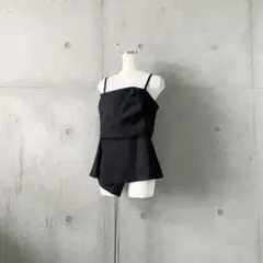 美品アナイANAYI ストレッチツイルタックキャミブラウス日本製アシンメトリーのサムネイル