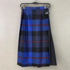 O’NEIL of DUBLIN パッチワーク キルト プリーツスカート ブルー